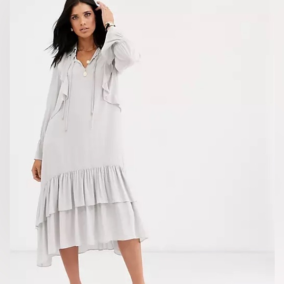 Mango Viscose Ruffle Dress - Picture 4 of 11